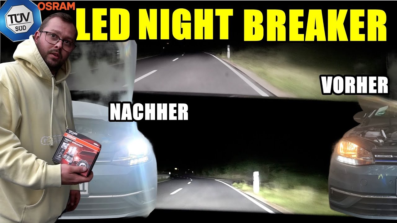 OSRAM NIGHT BREAKER H7 mit TÜV! / VW GOLF 7 Facelift Einbauanleitung & Vorher- Nacher Vergleich