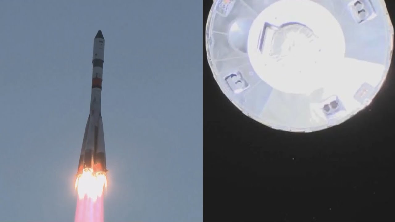 Progress MS-15 launch (On-board camera view)