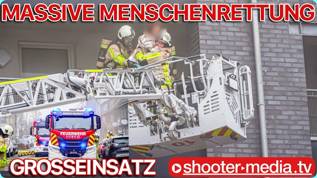 🆘 MASSIVE MENSCHENRETTUNG BEI FEUER in MEHRFAMILIENHAUS 🆘 | 🚒 Großeinsatz Feuerwehr 🚒