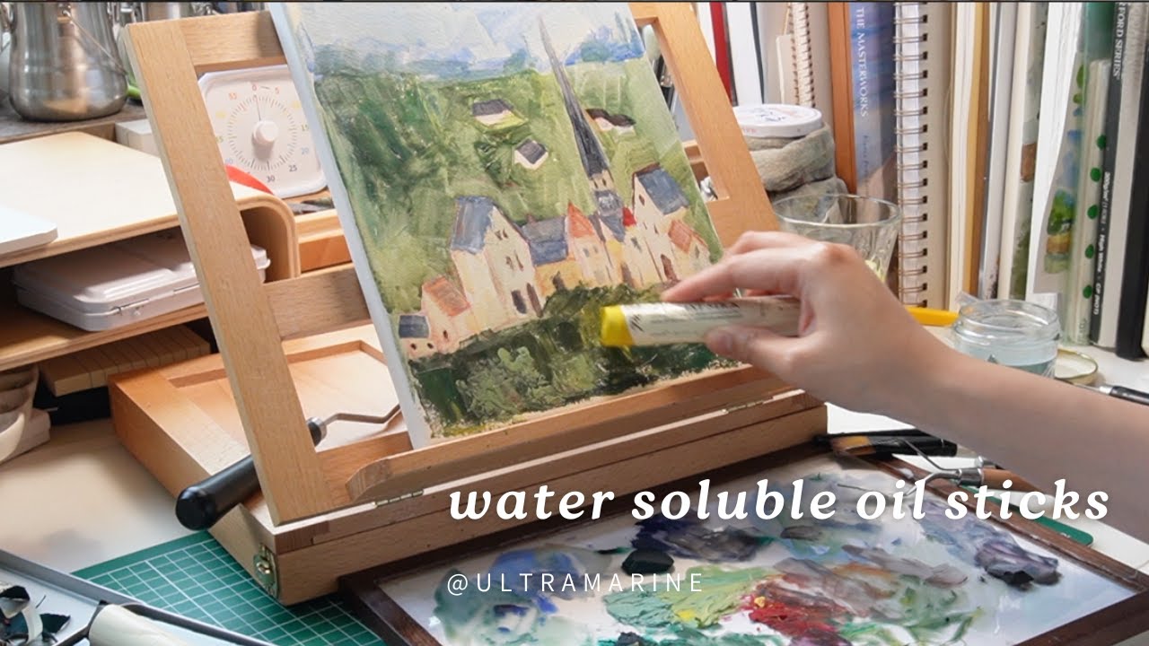 Painting with PHOENIX water-soluble oil sticks + PHOENIX Watercolor Canvas