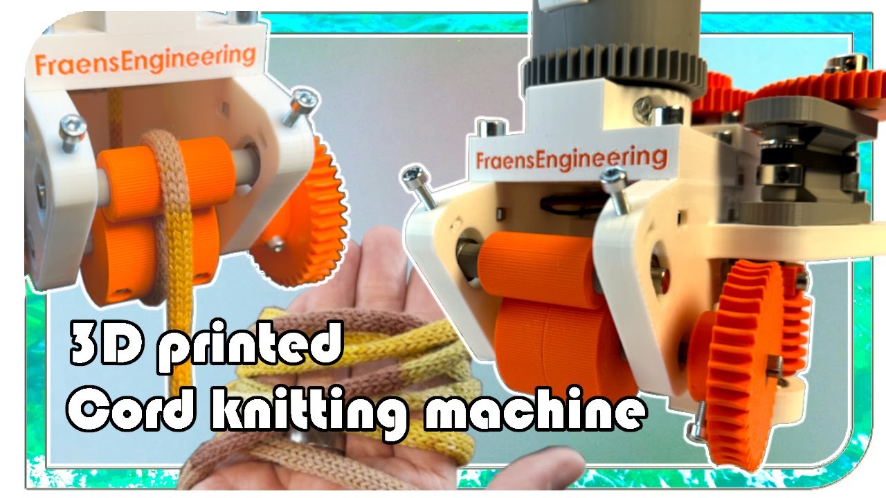 3D printed Cord knitting machine