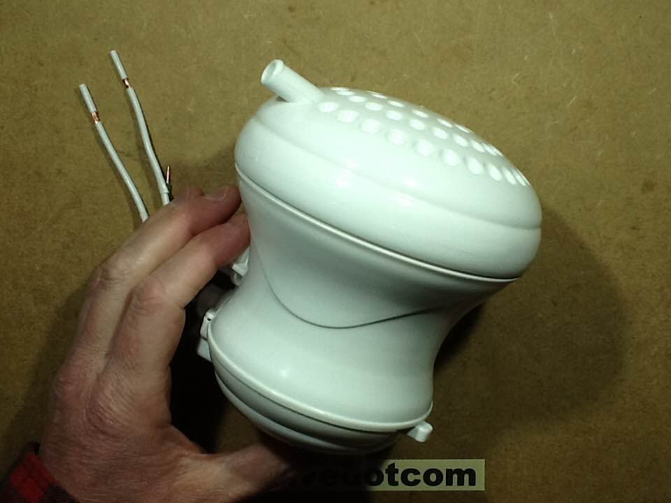 Inside a heated shower head.  (suicide shower)