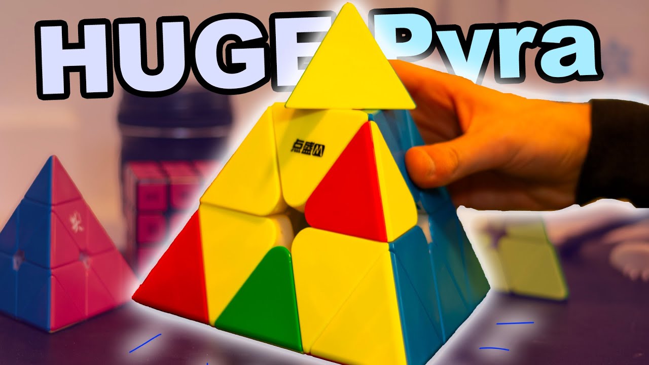 Этот гигантский Pyraminx диаметром 195 мм на удивление хорошо поворачивает.