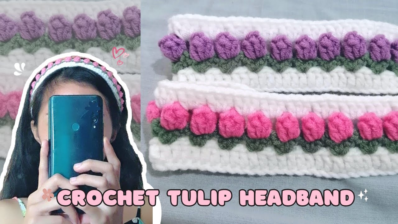 Crochet Tulip Headband | Easy pattern