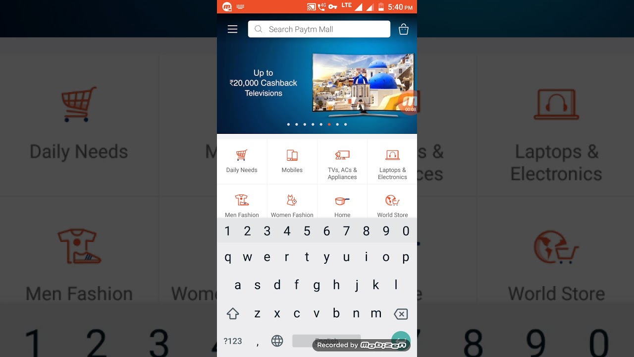 100% CASHBACK (PAYTM MALL APP)