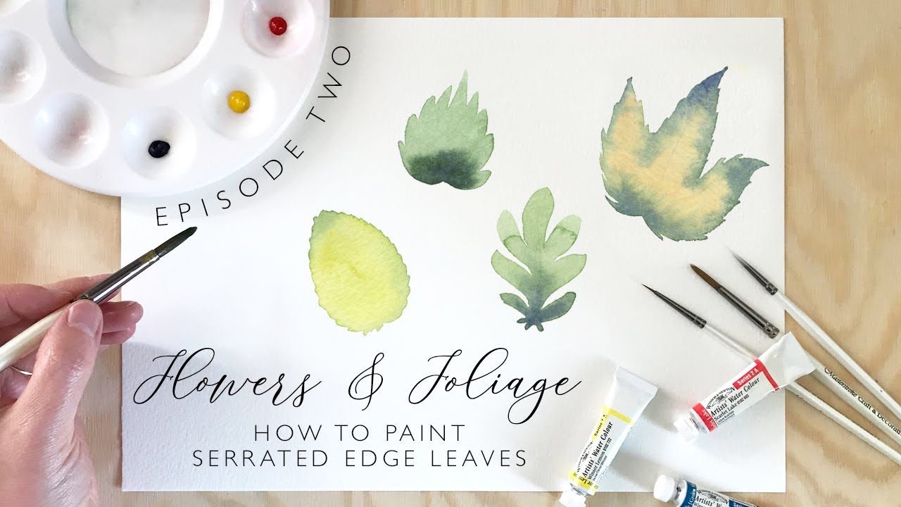 How to paint serrated edge watercolour leaves