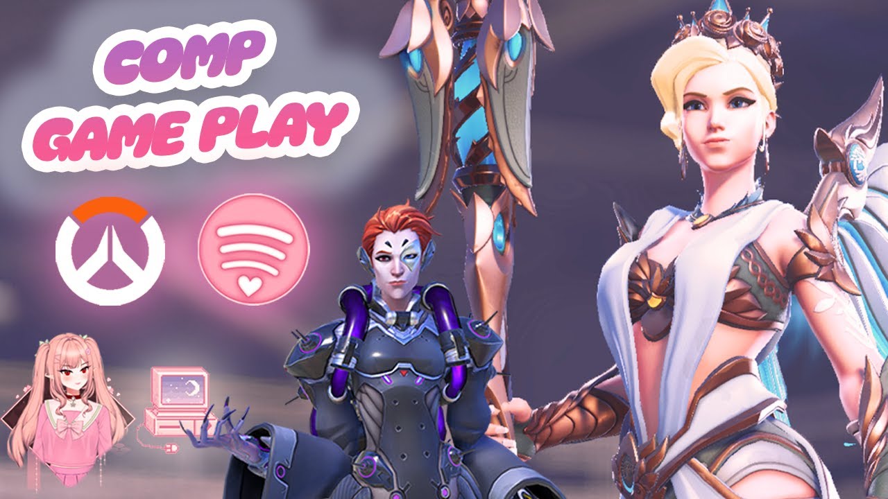 𐙚Cute Mercy & DPS Moira Duo Comp Gameplay & Spotify Against the World🎧ྀི 𐙚OVERWATCH 2⋆.˚