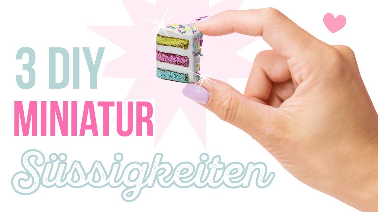 3 DIY Miniatur Süssigkeiten aus FIMO 💖Miniaturen selber machen! Polymer Clay Geschenkideen