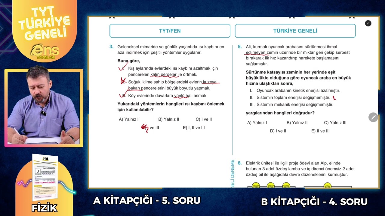 ⚡ ENS TÜRKİYE GENELİ DENEME SINAVI -FİZİK- VİDEO ÇÖZÜMLERİ ⚡