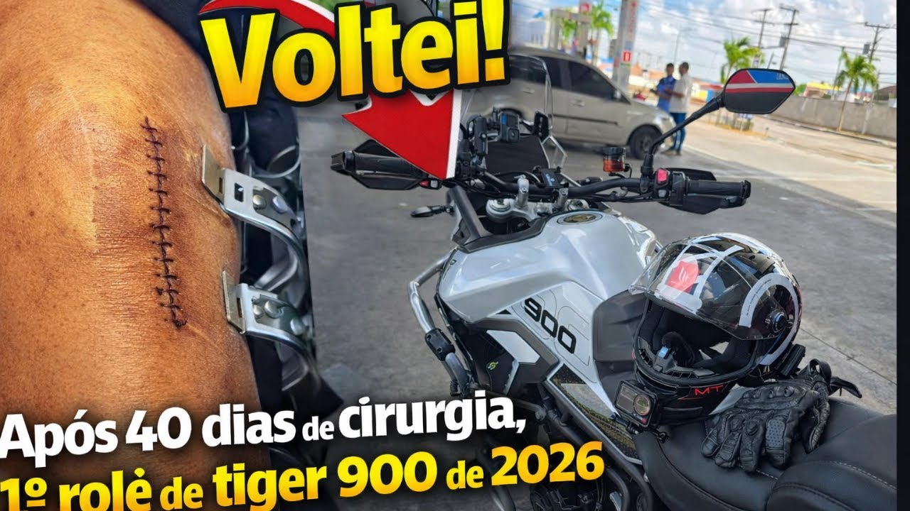 Primeiro rolê de TIGER 900 em 2026 | 40 Dias depois de cirurgia no joelho.