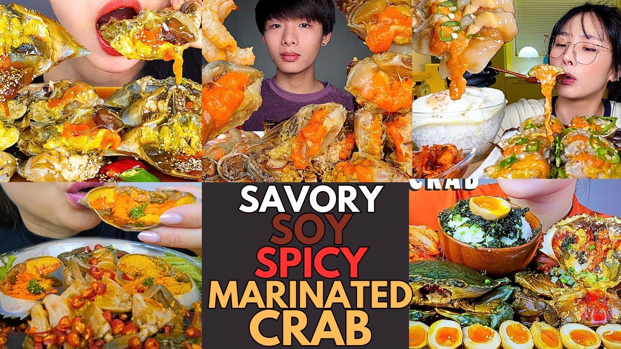 🌶️🦀🍤 Soy Spicy Marinated Crab & Seafood ASMR | MUKBANG COMPILATION 🔥🍤🦀