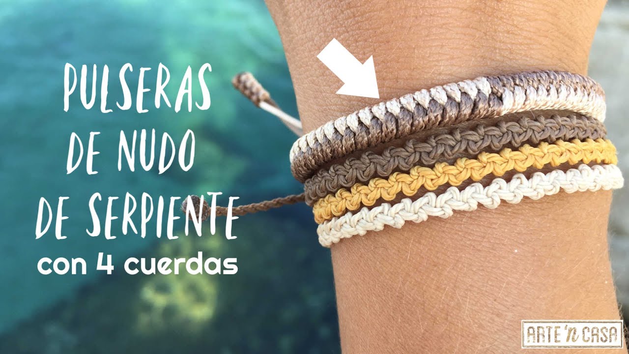 Pulseras de nudo de serpiente con 4 cuerdas