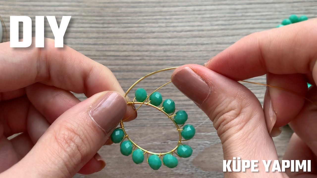 Kristal Boncukla Kolay Küpe Yapımı 🦋🥰 Tel Küpe Yapımı |Earring With Wire | Diy | Craft