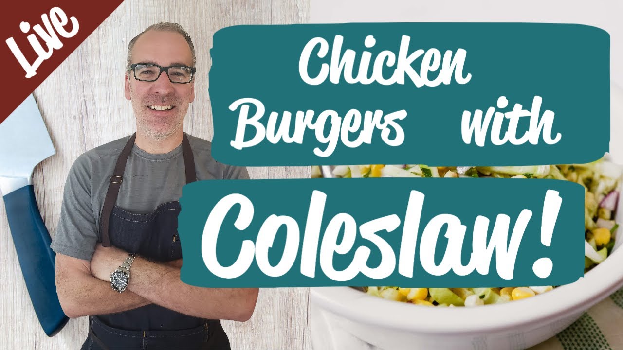 Crispy Air Fryer Chicken Burgers & Coleslaw!