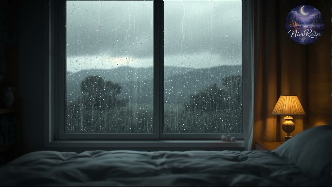 Rain Sounds at Night with Gentle Piano | Deep Sleep & Relaxation