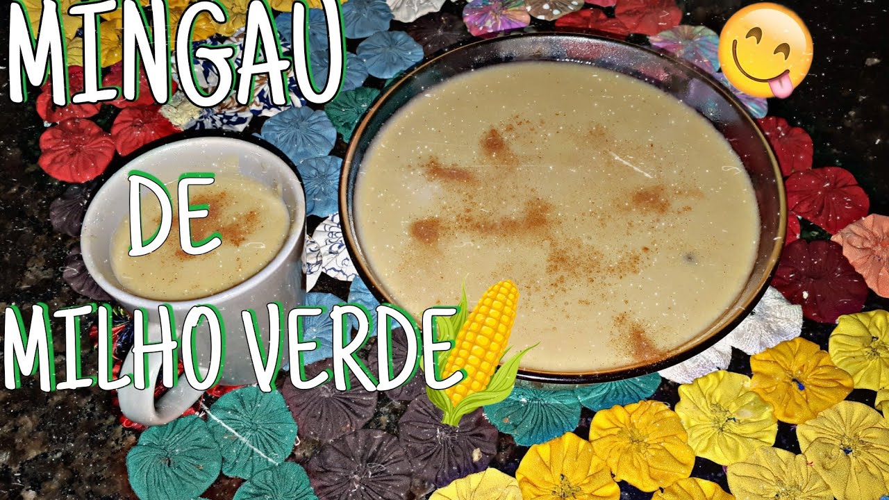 Mingau de milho verde com leite de coco.