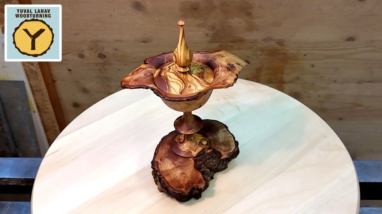 Woodturning Olive Emerging Lidded Vessel