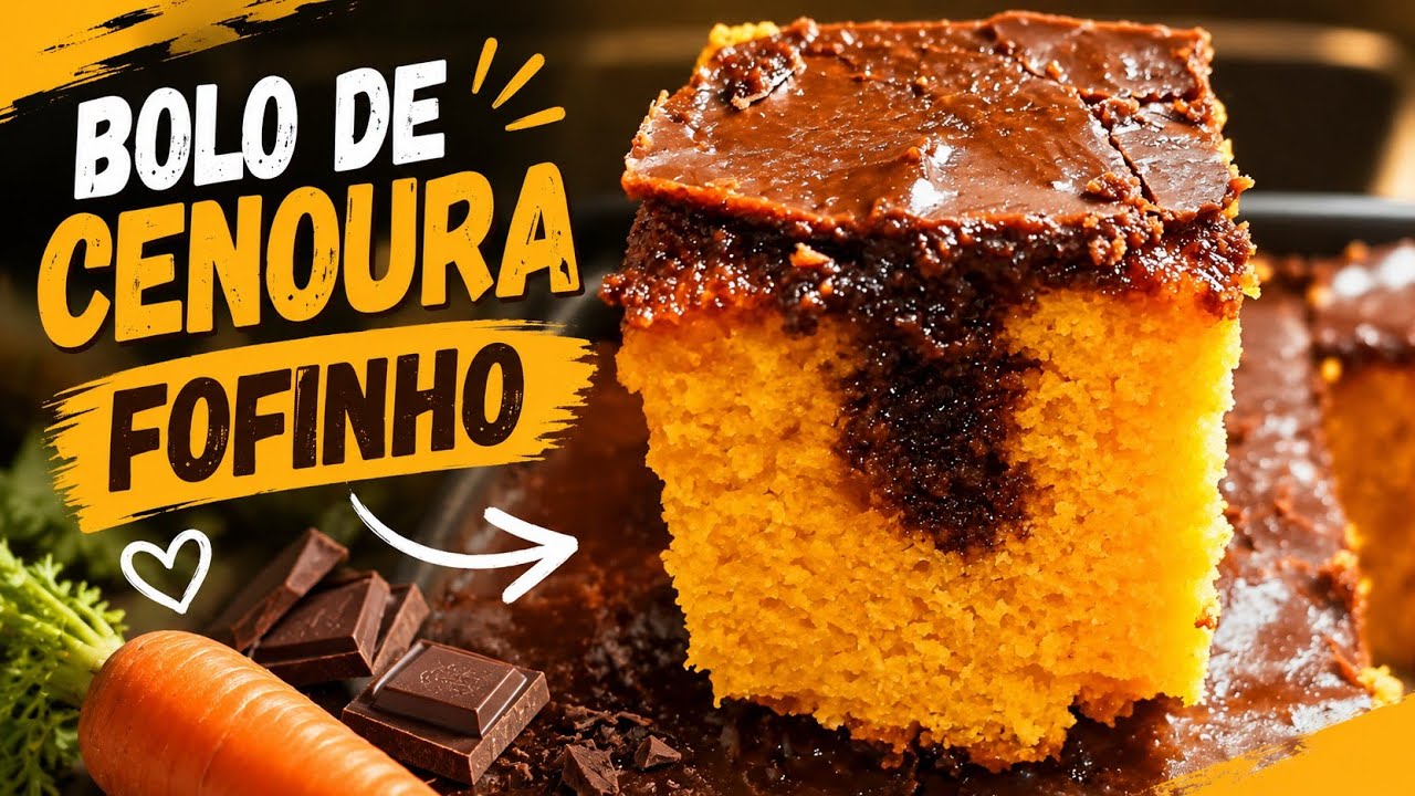 BOLO DE CENOURA PERFEITO COM COBERTURA DE CHOCOLATE durinha 🍫✨
