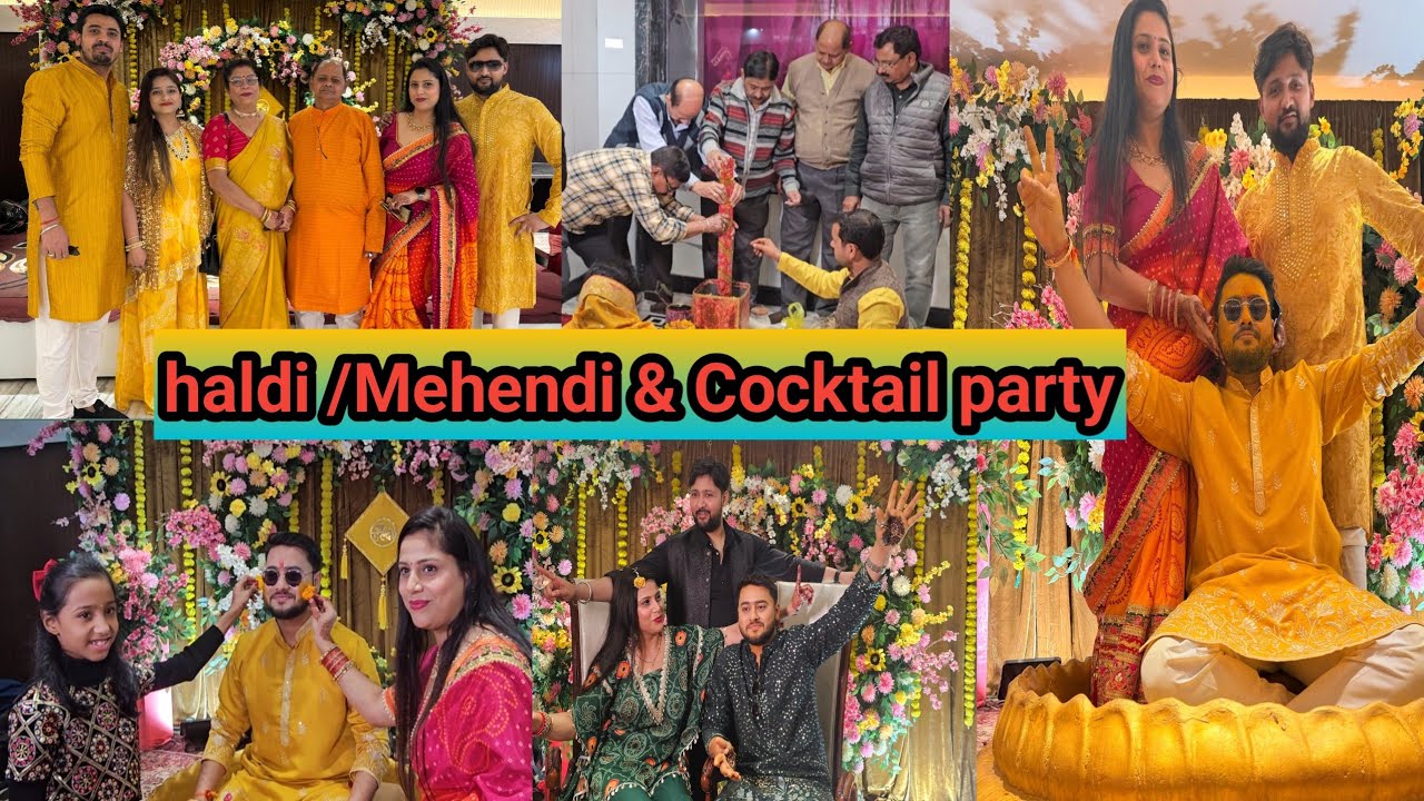 bhai ki हल्दी💛mehendi💚cocktail party हो गई #bhaikishaadi 
