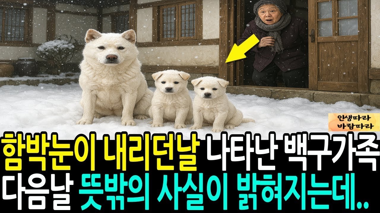 함박눈이 내리던날 할머니 집에 나타난 백구 가족 다음날 뜻밖의 사실이 밝혀지는데