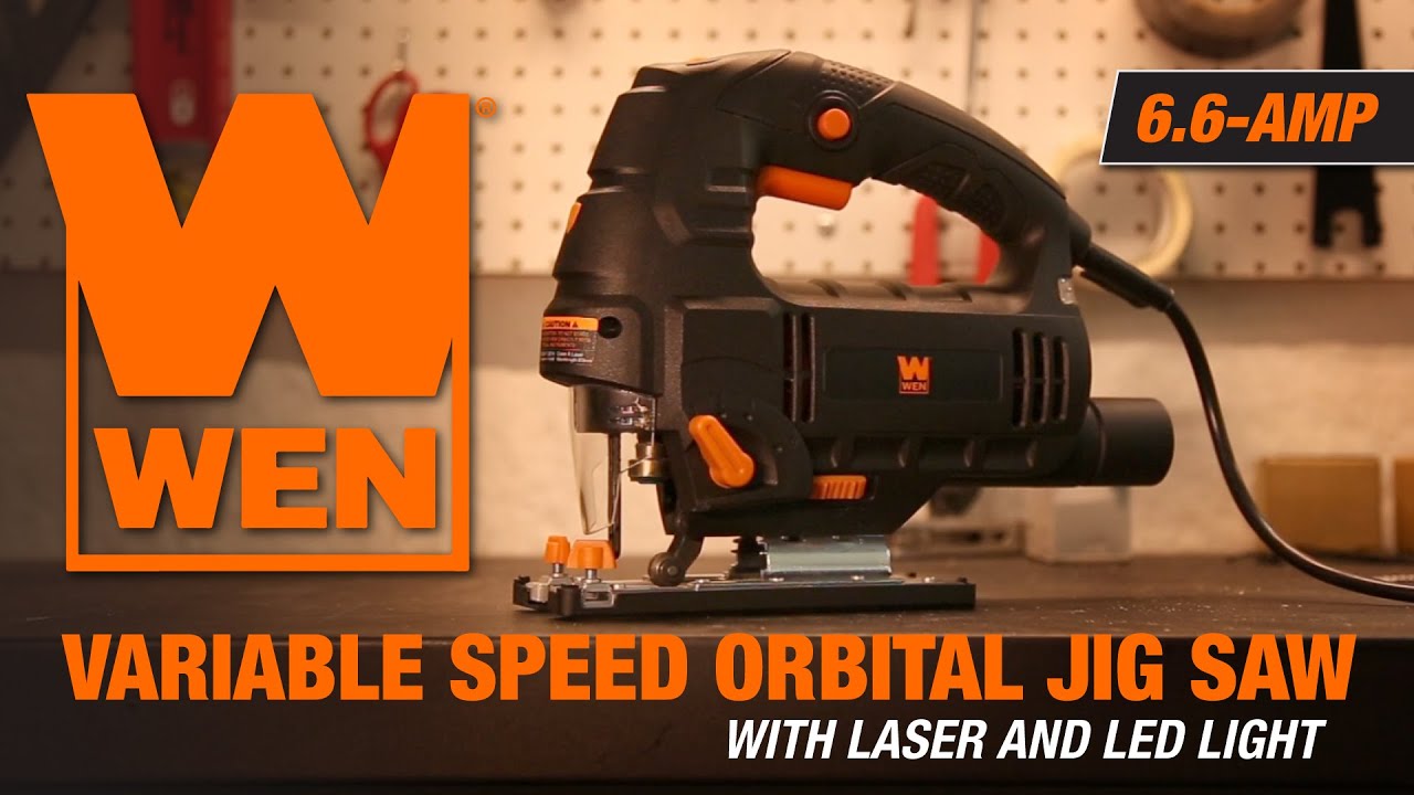 WEN 6.6-Amp Variable Speed Orbital Jig Saw with Laser and LED Light - Product Demo