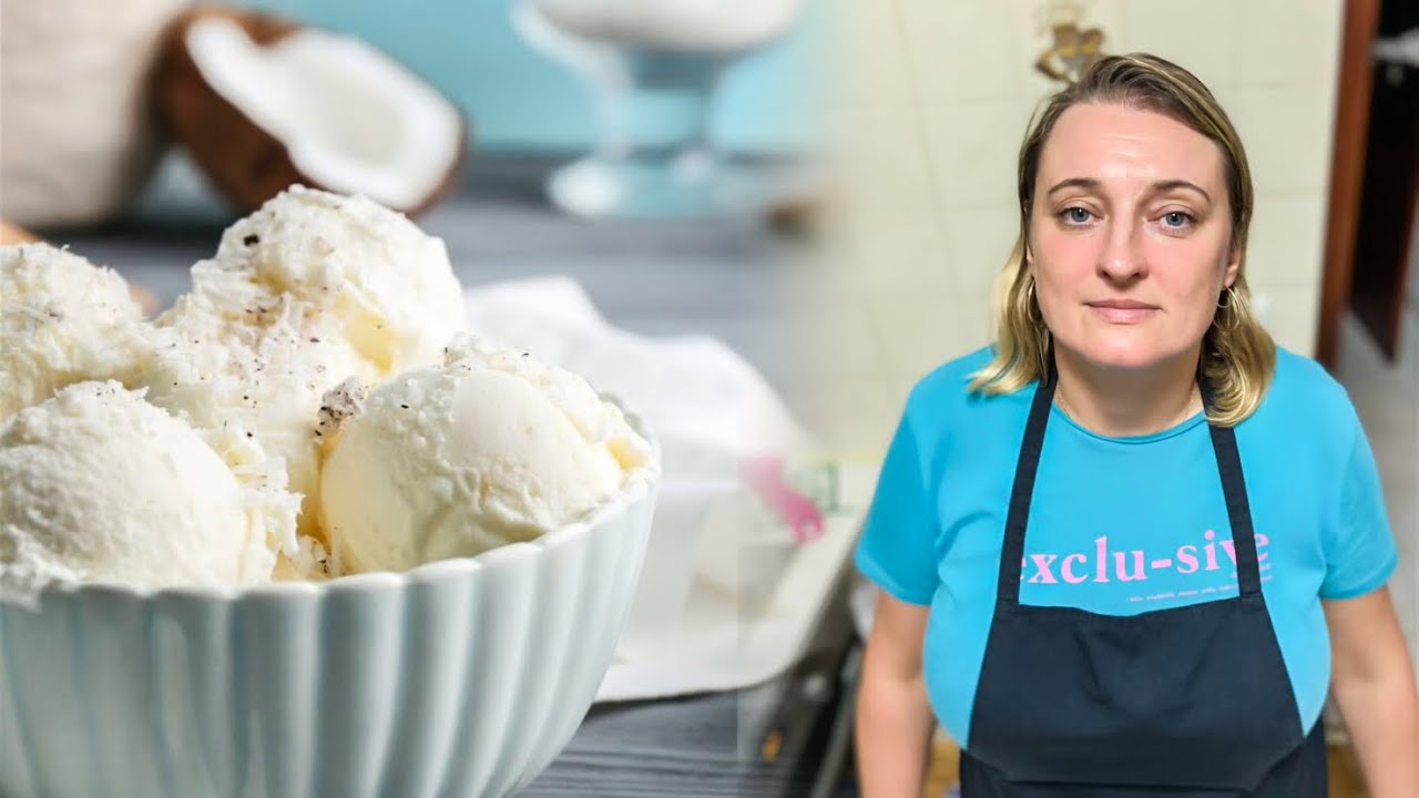 Sorvete de coco 🥥 sem químicos! Rápido de fazer e super delicioso