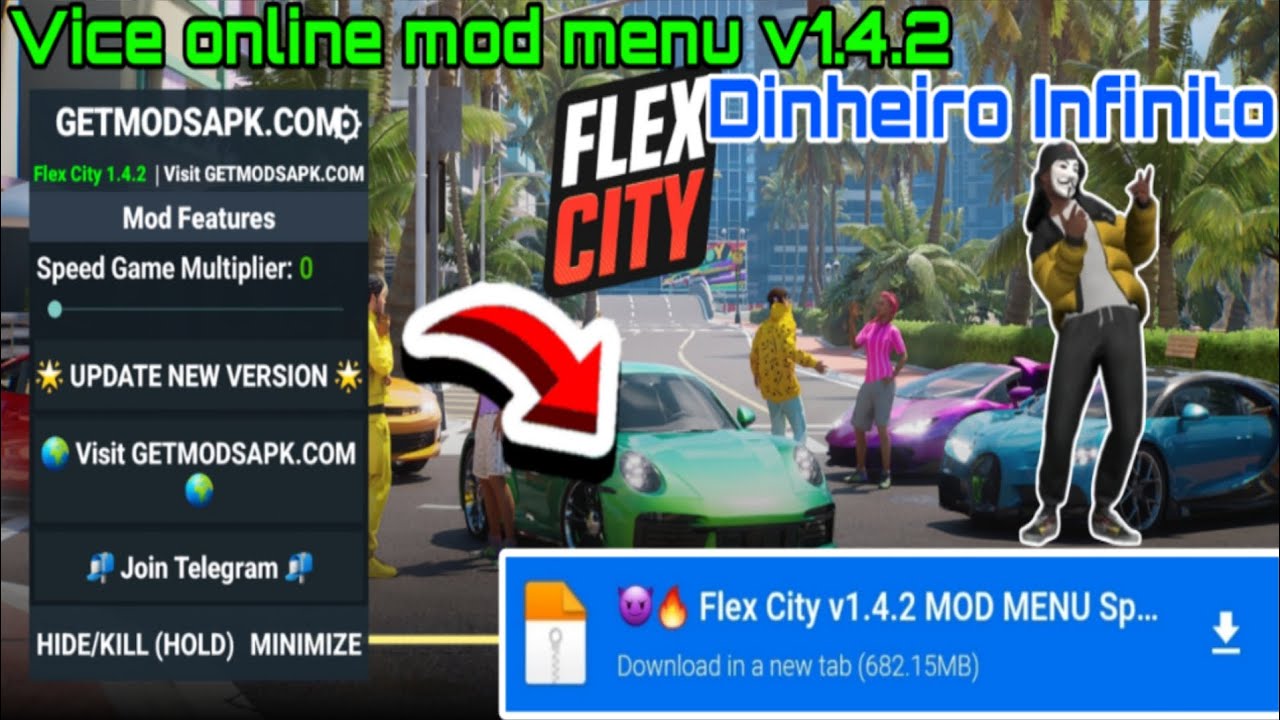 😱New Flex City v1.4.2😈 MOD MENU 2025🤩 | Speed, Aimbot, Dinheiro infinito, Ouro Infinito e Anti Ban❗️