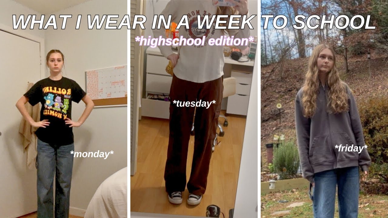 What i wear in a week to *HIGHSCHOOL* as a FRESHMAN (grwm, ootd) 👚👖
