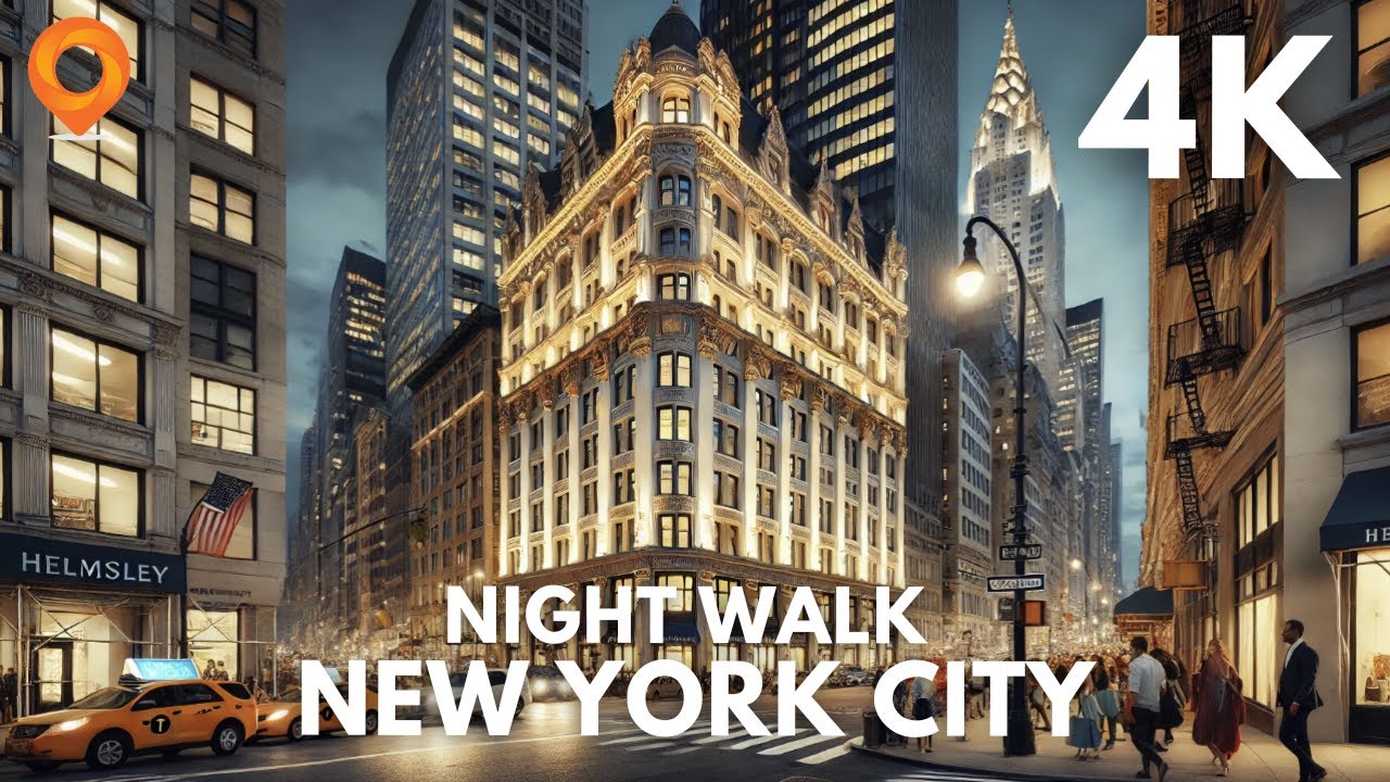 Evening Walk Along 6th Ave, Park Ave & 42nd Street | New York City at Night  [4K]
