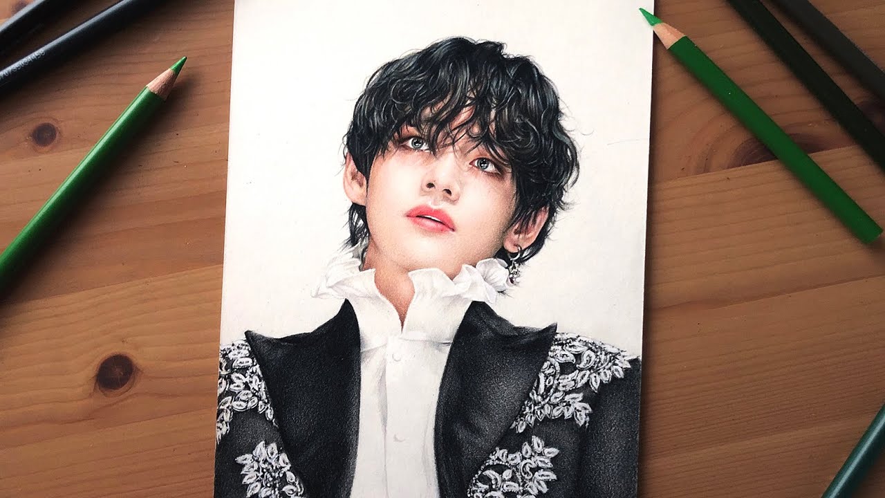 [BTS] BTS V Colored Pencil Drawing / 방탄소년단 뷔 색연필 드로잉 | Mingmiraclegreen