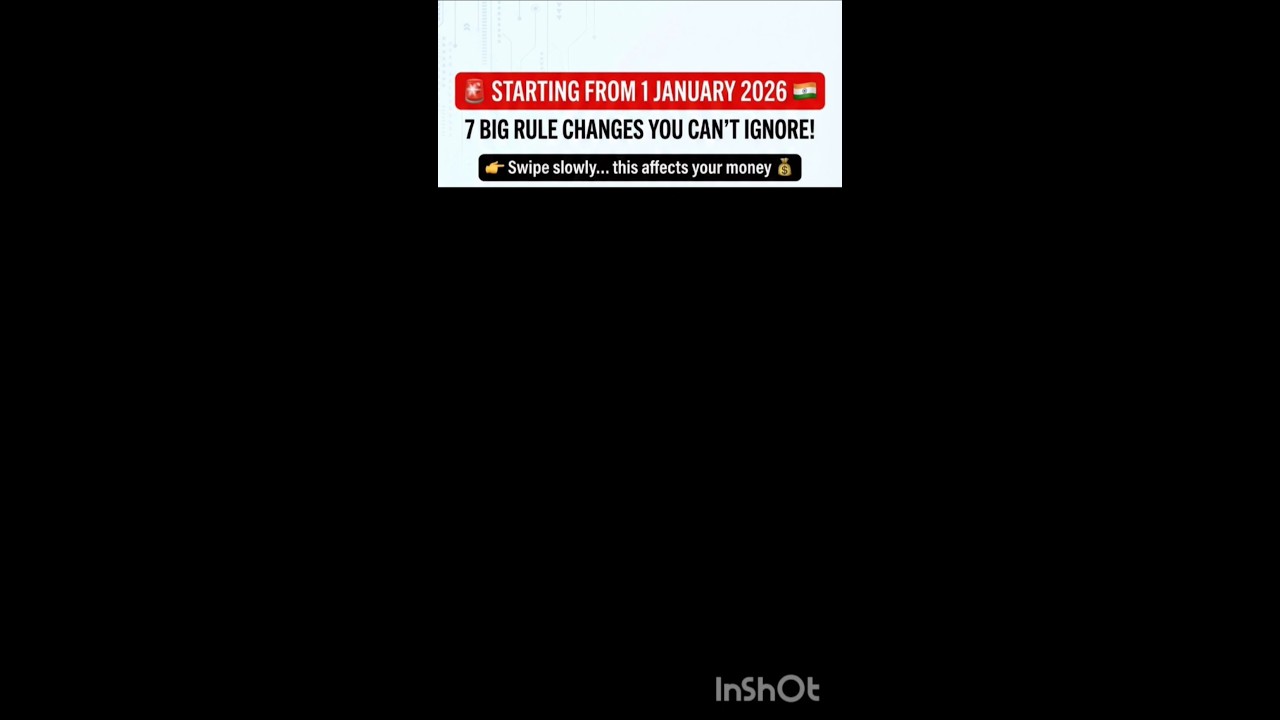 🚨 7 BIG MONEY RULES Changed from 1 January 2026 🇮🇳
