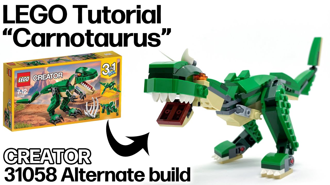 レゴ カルノタウルスの作り方 クリエイター 31058 ダイナソー 組み替え LEGO Tutorial 