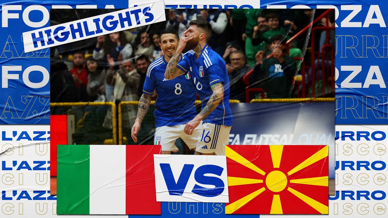 Highlights: Italia-Macedonia del Nord 6-3 | Futsal | Qualificazioni Mondiali 2024