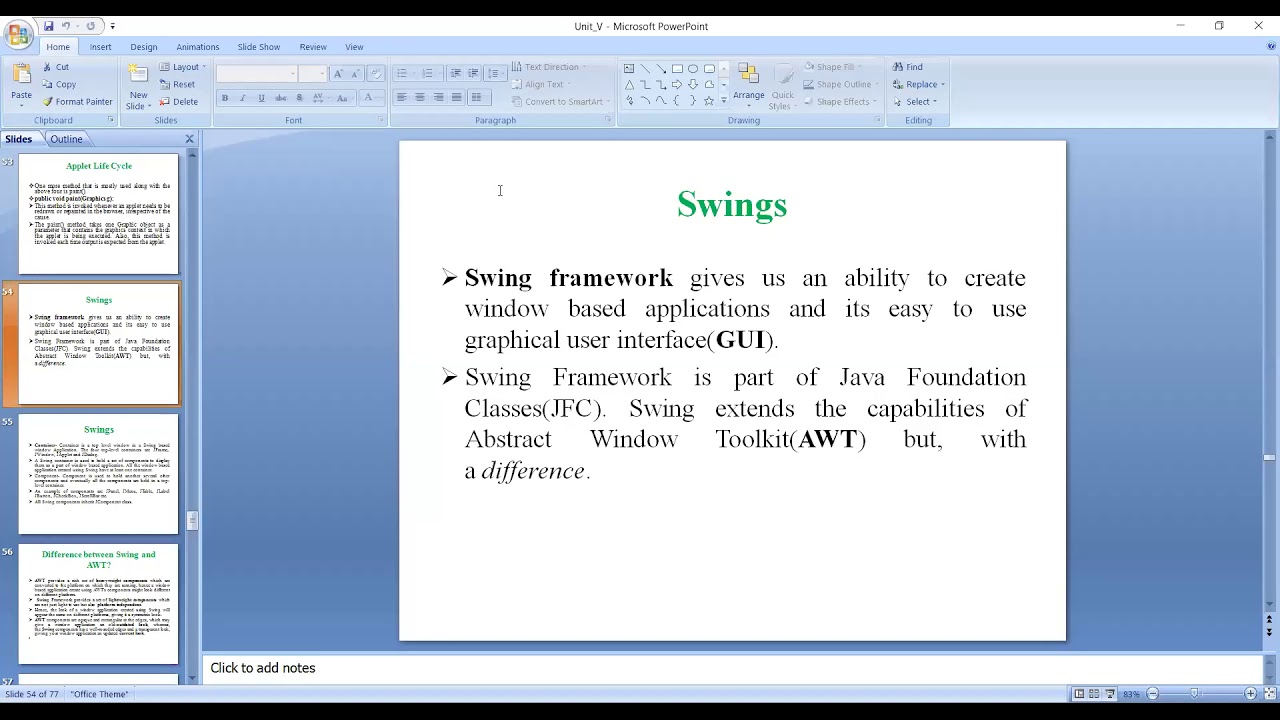 Video 47 Passing parameters to Applets Swing basics in Java