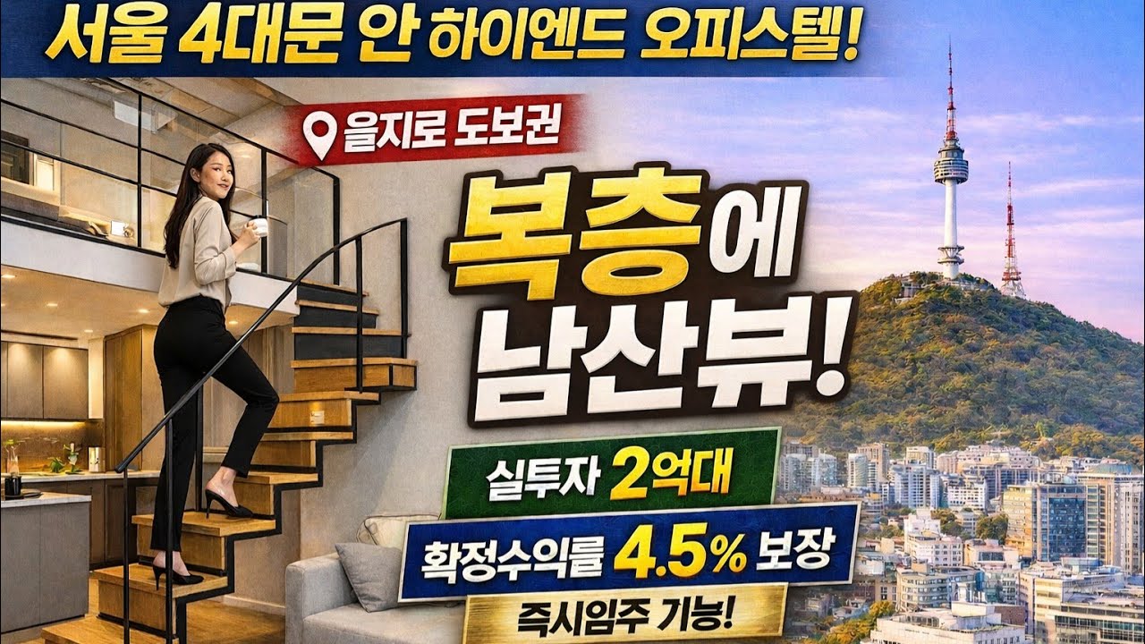 남산 푸르지오 발라드 서울 4대문 안 중구 최초 하이엔드 신축오피스텔! 복층에 남산뷰까지? 을지로 도보권, 즉시입주 가능 회사보유분 특별분양