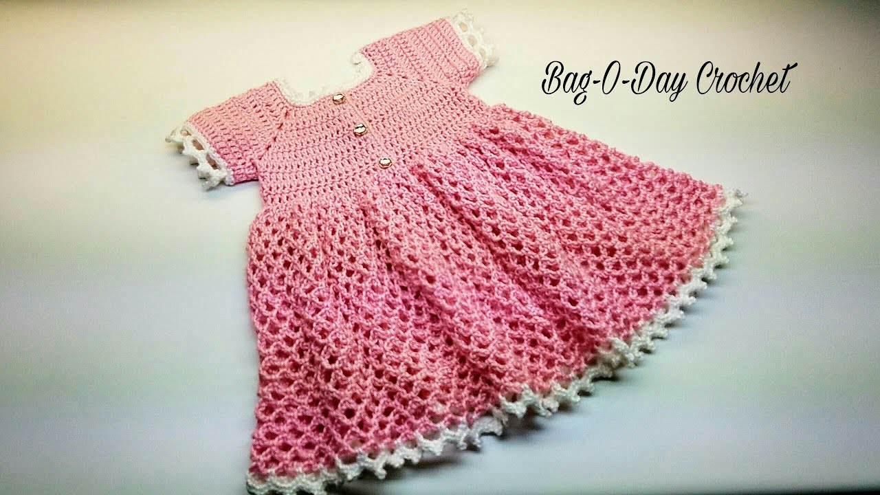 Easy Crochet Toddler Baby Dress - Bag O Day Crochet Tutorial 