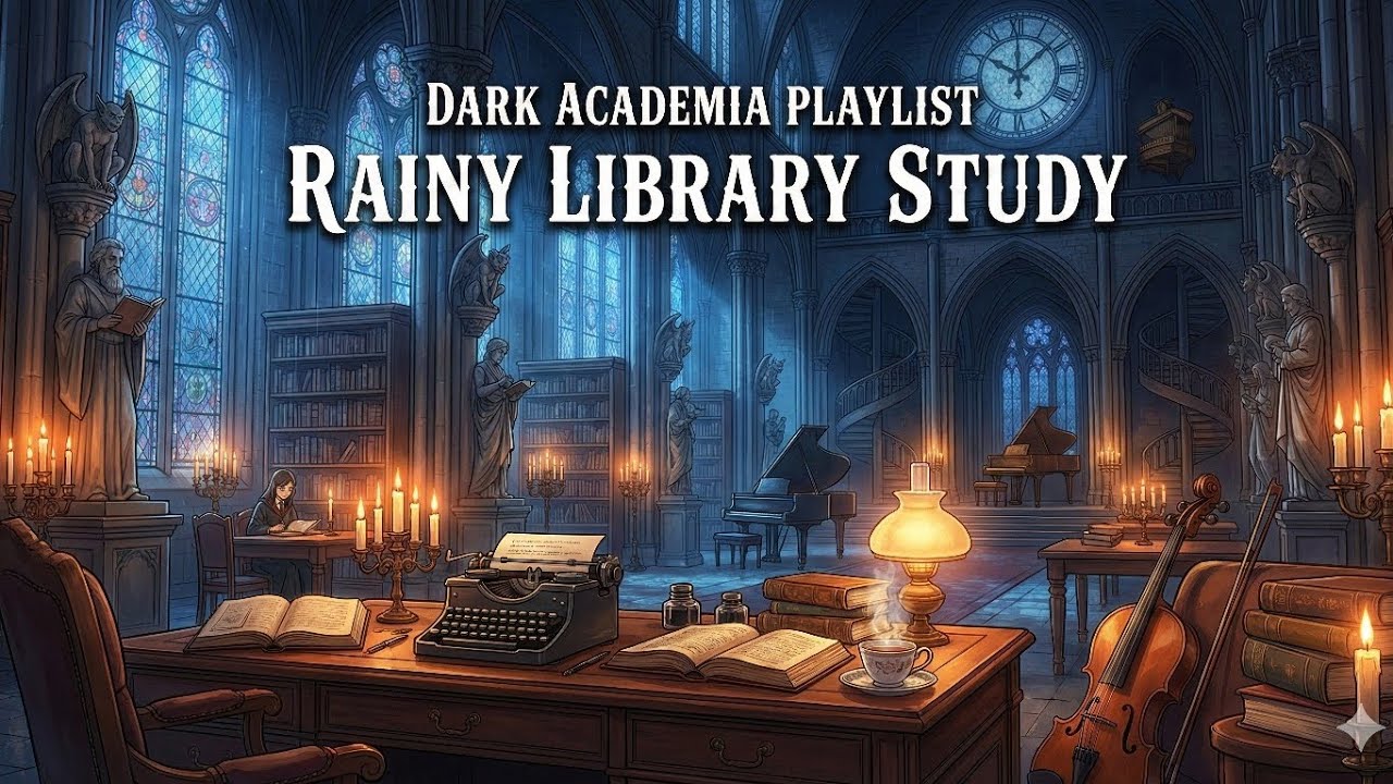 POV: You're studying in a haunted gothic library while it rains 🌧️ (Dark Academia Lo-Fi)