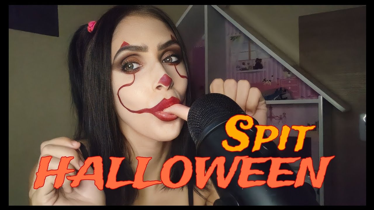 ASMR - Spit Painting + sons de boca ❤️ HALLOWEEN 🎃 #asmr #halloween #mouthsounds