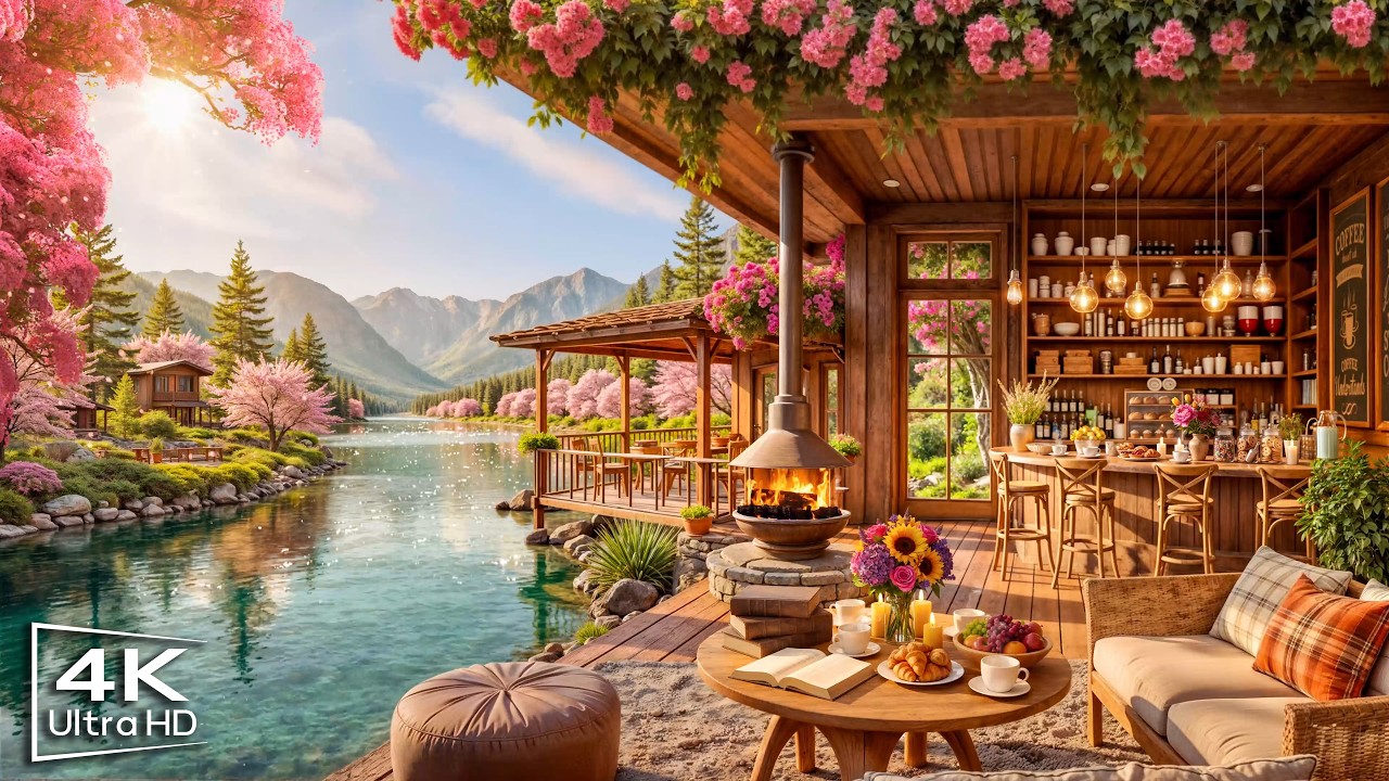 Positive March Spring Jazz & Warm Sunlight 🌸 Cozy Coffee Shop Ambience with Soft Jazz Music to Study