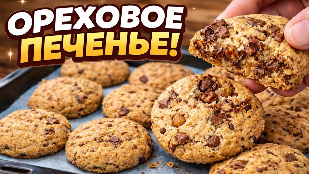 ОРЕХОВОЕ ПЕЧЕНЬЕ С ШОКОЛАДОМ 🍪 ТАЕТ ВО РТУ!