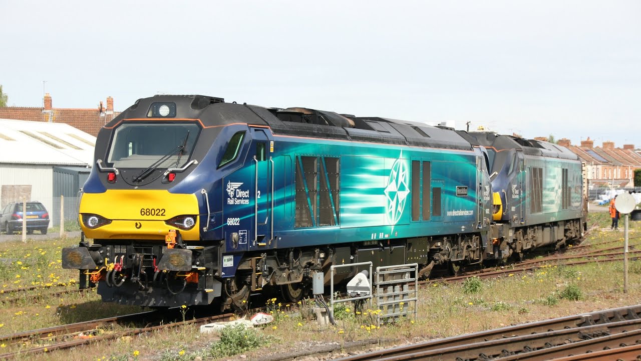 68021 and 68022 on 6M63 Bridgwater Nuclear Flasks, 27/04/2017
