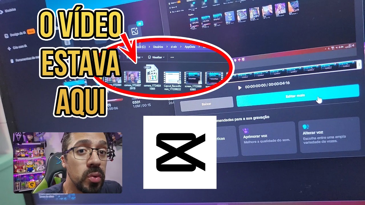 VÍDEO DE GRAVAÇÃO DE TELA DO CAPCUT SUMIU? DICA DE COMO ENCONTREI