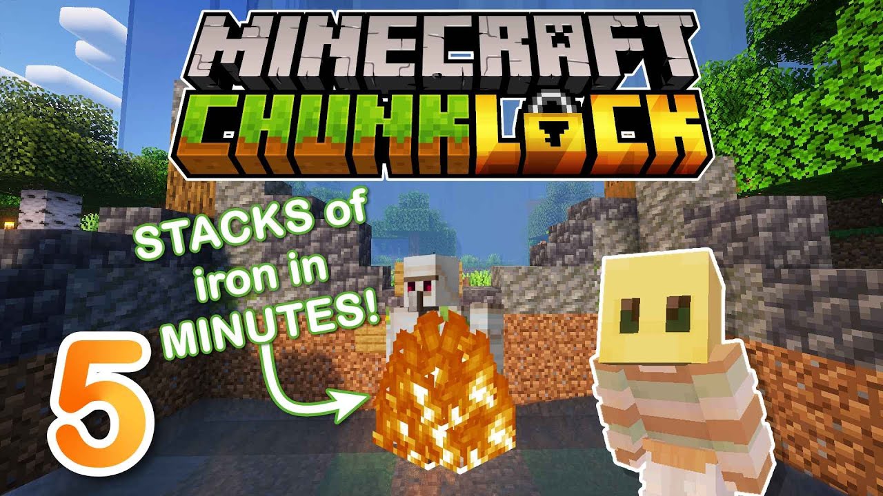 Chunk Lock IRON FARMS Are STUPIDLY EASY!!👍| Chunk Lock Survival ep. 5