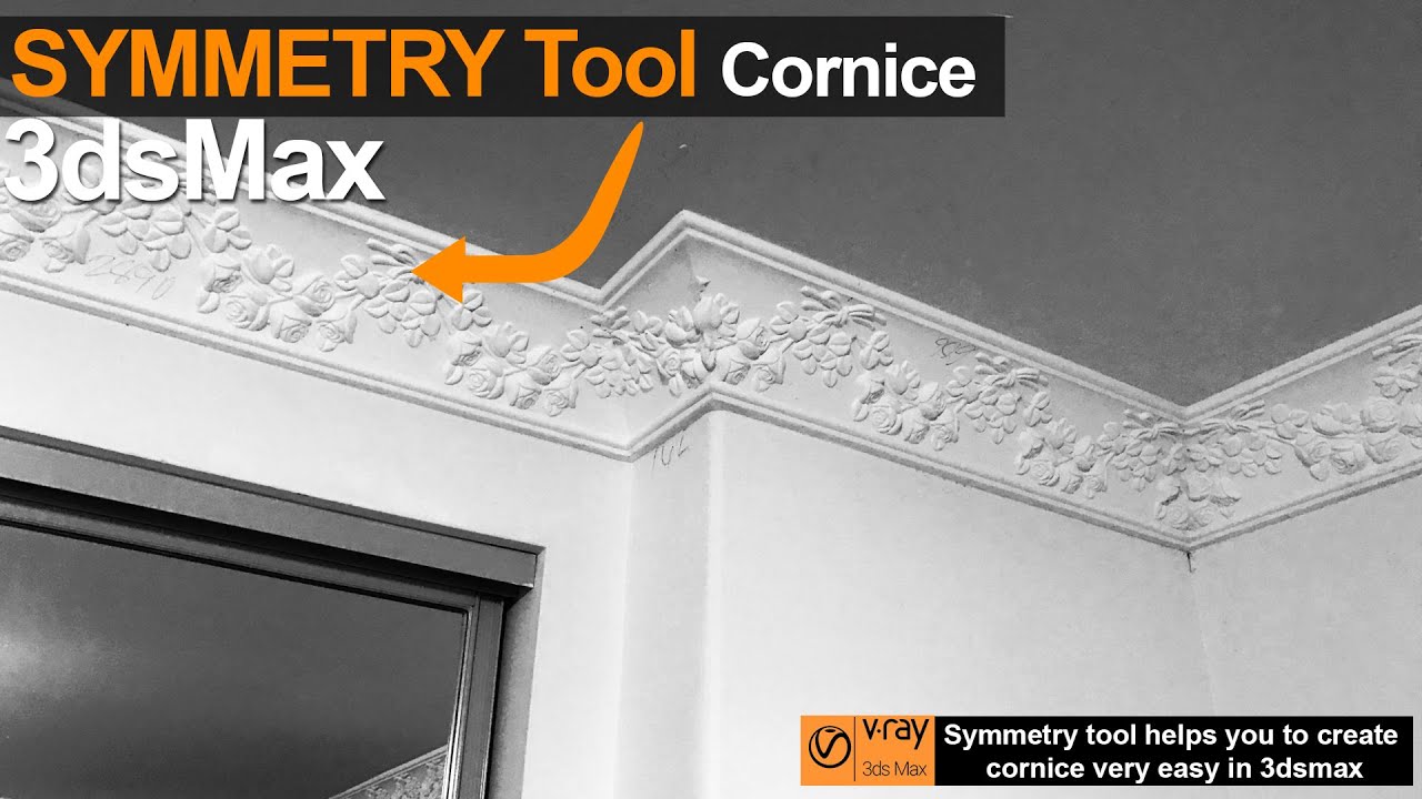 Symmetry Tool In 3dsmax |Cornice modeling | tutorial for beginner | Urdu Hindi