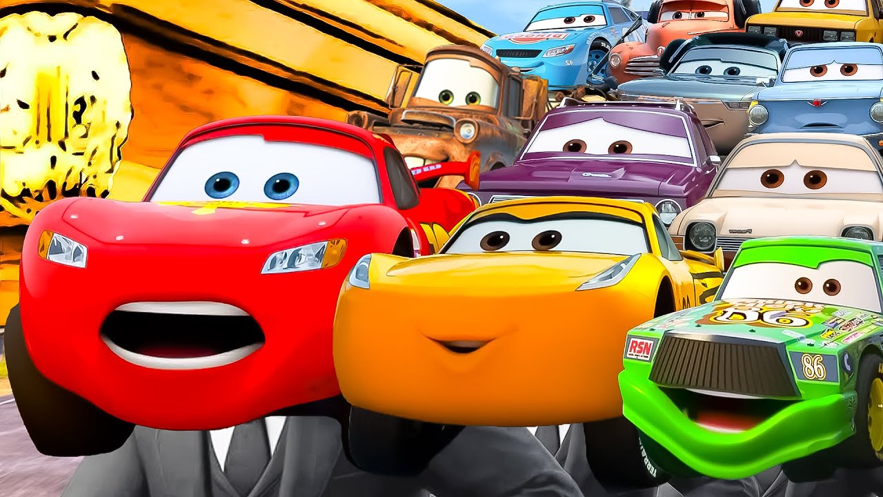 Lightning Mcqueen vs Chick Hicks - Car On The Road 🚗 | Cars 3 | Coffin Dance Song (COVER)