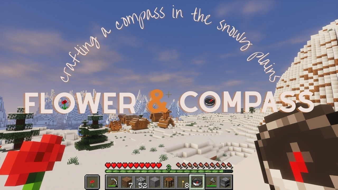 Crafting a Compass in the Snowy Plains ✿✿✿ Minecraft ASMR, Original Music, No Commentary