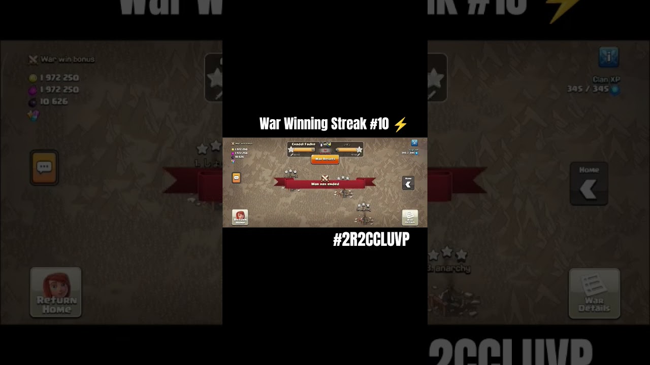 Clan War Winning Streak #10 🏆⚡ #clashofclans #coc #war #cocwar #chaddifadke #shorts #games