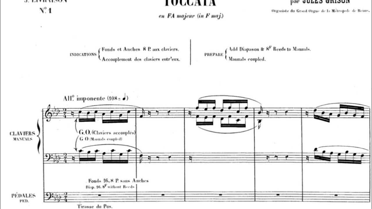 JULES GRISON  - TOCCATA IN F (full version) | ARJAN VAN HEES