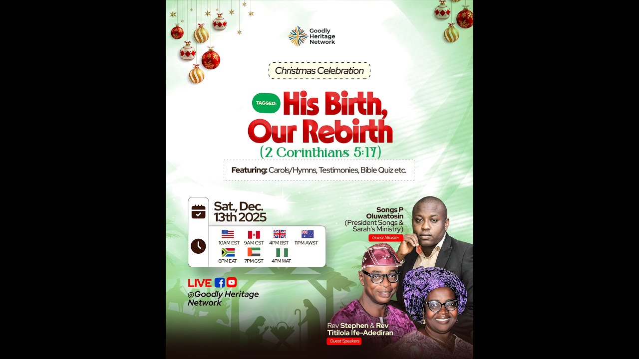 2025 Christmas Celebration: His Birth, Our Rebirth! (2 Cor. 5:17)