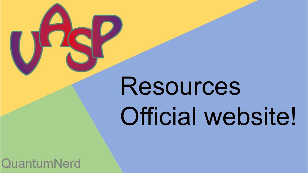 vasp tutorial: 6. useful resources - official website